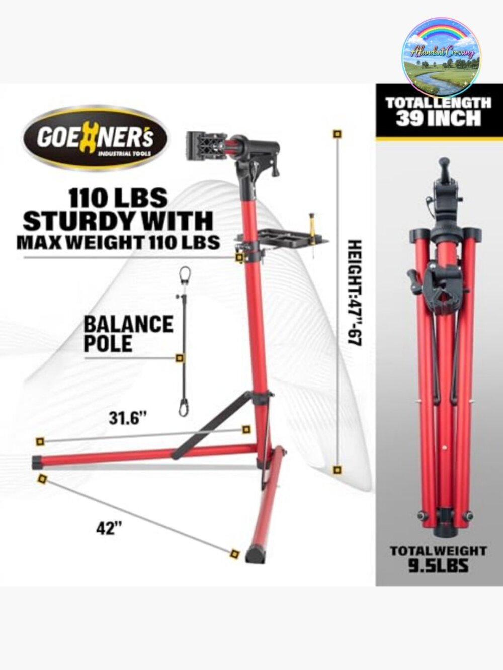 Upgrade 2.0 Bike Repair Stand - Portable Aluminum Bicycle Workstand Max 110 Lbs View 2